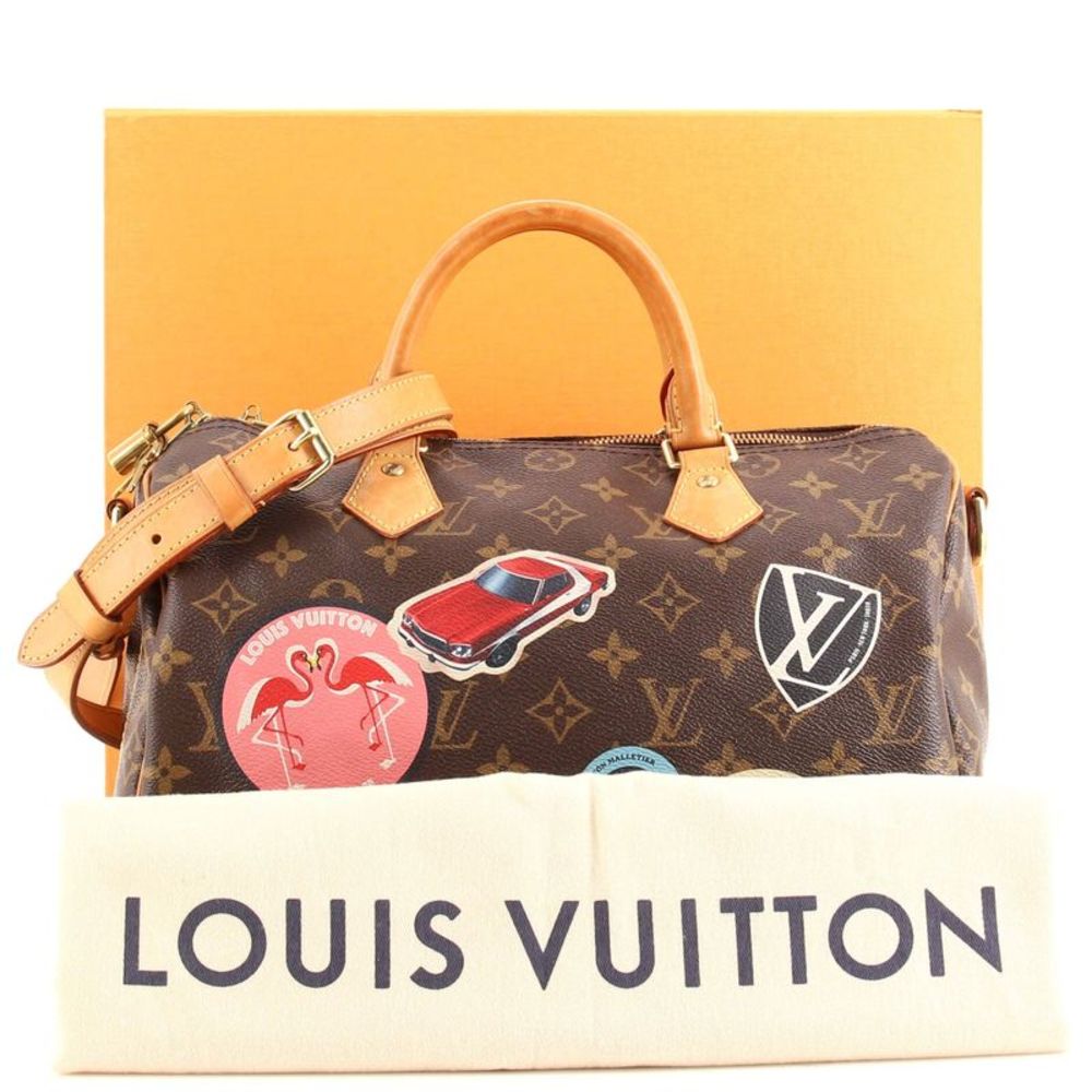 Louis Vuitton Speedy Bandouliere Bag Limited Edition World Tour Monogram Canvas - Picture 2 of 9